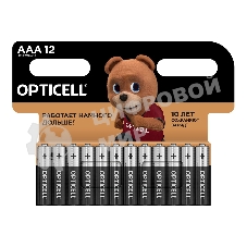 Элемент питания алкалиновый AAA/LR03 (блист. 12шт) Basic Opticell 5051011