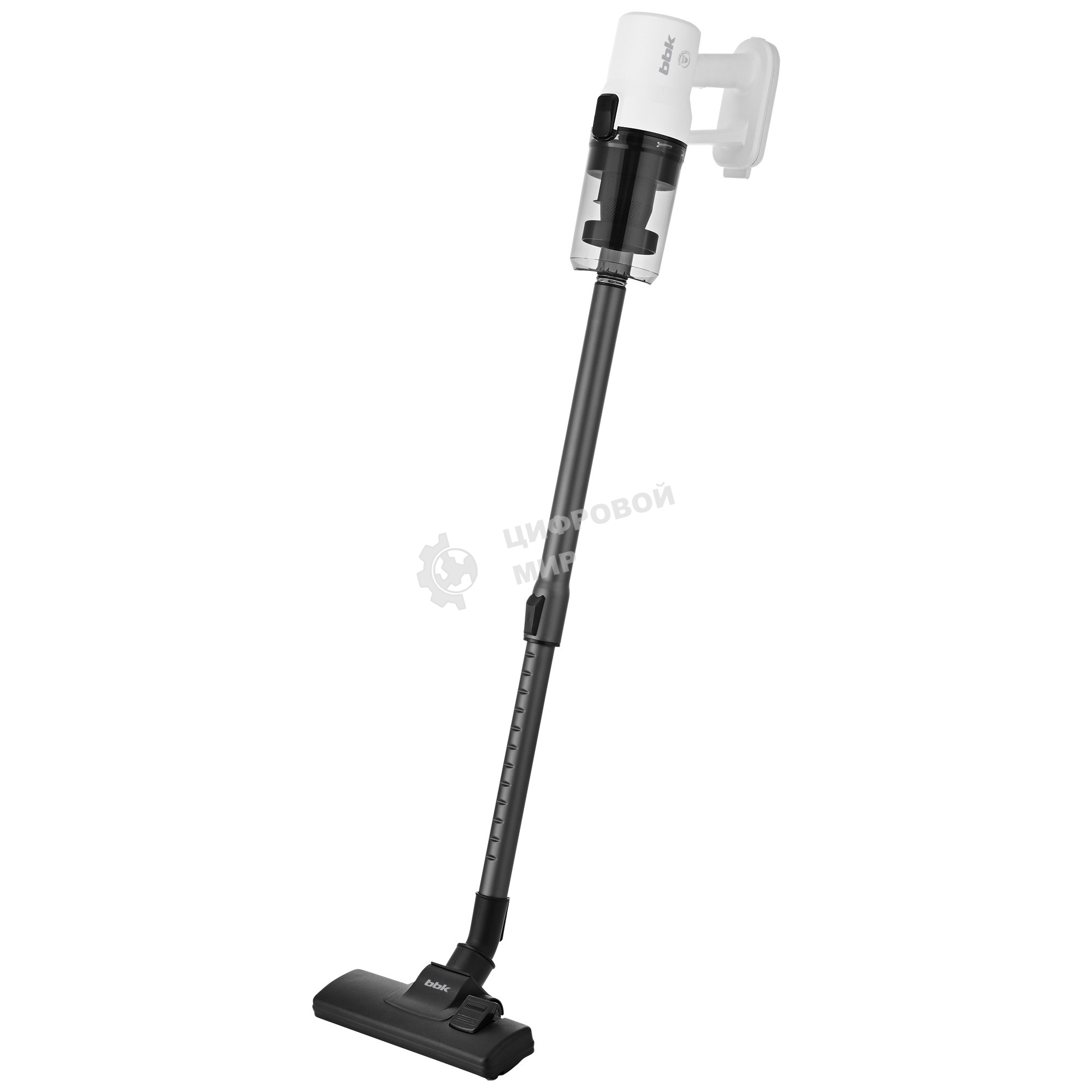 Пылесос вертикальный BBK BV2600 белый/черный, питание от сети, 170 Вт, уборка сухая, пылесборник 0.5 л