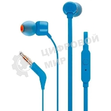 Проводные наушники JBL Tune 110 синий, внутриканальные, Jack 3.5 мм