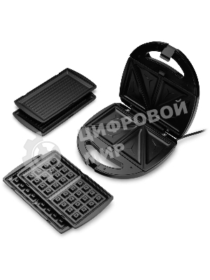 Сэндвичница Starwind SSW2346 750Вт черный/серебристый