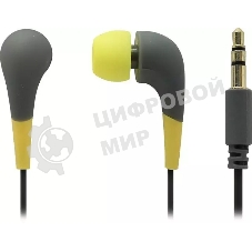 Проводные наушники Smartbuy Curve желтый/серый, внутриканальные, Jack 3.5 мм, покрытие soft-touch, сменные амбушюры