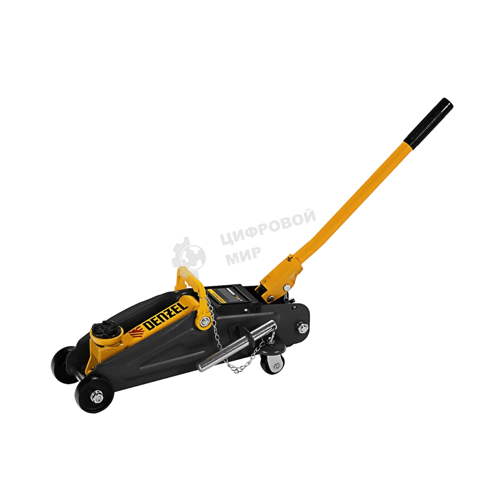 Домкрат гидравлический подкатной с фиксатором Denzel, 2 т, 130-330 мм