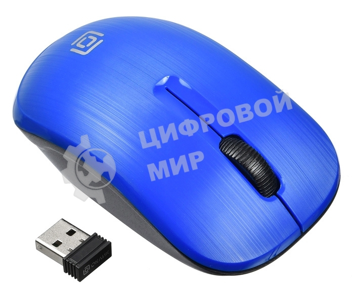 Мышь беспроводная Oklick 525MW голубой, 1000 dpi, радиоканал, USB, кнопки - 3