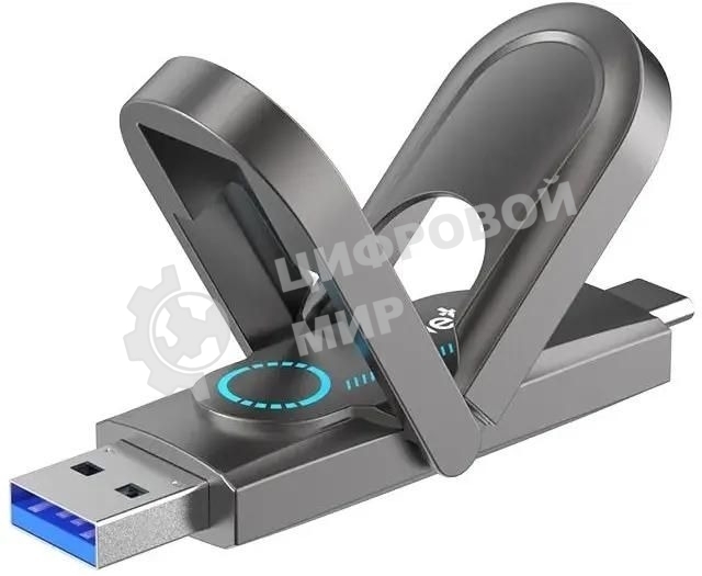 Флешка USB Netac US9 (NT03US9C-512G-32TA), 512Gb, USB 3.2 Gen2 Type-A/USB Type-C, R/W 1000/900, серебристый
