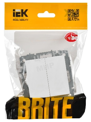 Выключатель 2-кл. прох. 10А ВС10-2-6-БрАБ а/б IEK. BRITE