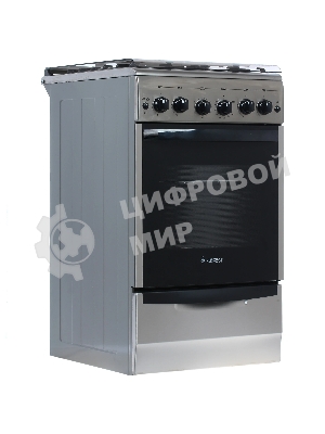 Плита газовая Gefest ПГ 5100-02 0004 серебристый, конфорок 4 шт, духовка 52 л, 50 см x 85 см x 58.5 см