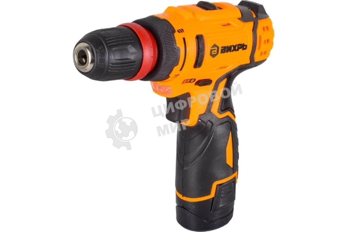 Дрель-шуруповерт Вихрь ДА-12Л-2КC, 12 В, 2 Ач, 30 Нм, щеточный