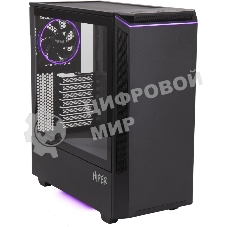 Компьютерный корпус Hiper PB81 черный без БП ATX 3x120мм 2xUSB2.0 2xUSB3.0 audio bott PSU