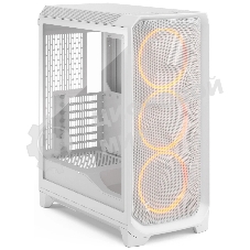 Корпус Fractal Design Meshify 3 White RGB TG Clear Tint, Midi-Tower, белый, 3 x 140 мм