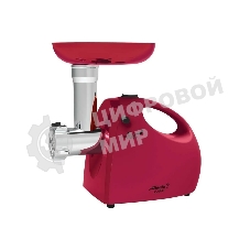 Мясорубка электрическая Atlanta ATH-3299 красный, 1800 Вт, 2.0 кг/мин, реверс, защита от перегрузки, насадки - 4