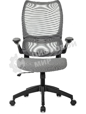 Кресло руководителя Бюрократ Sigma 1 серый, сетка/ткань, крестов. пластик