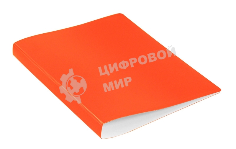 Папка с металлическим пружинным скоросшивателем Бюрократ Double Neon DNE07POR A4, пластик, 0.7мм корешок 27мм, карман продольный внутренний, оранжевый