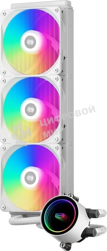 Система жидкостного охлаждения PcCooler DA360 WH ARGB Soc-AM5/AM4/1200/1700/1851 белый 4-pin Al 300W Ret (DA360-WHAWXX-GL)