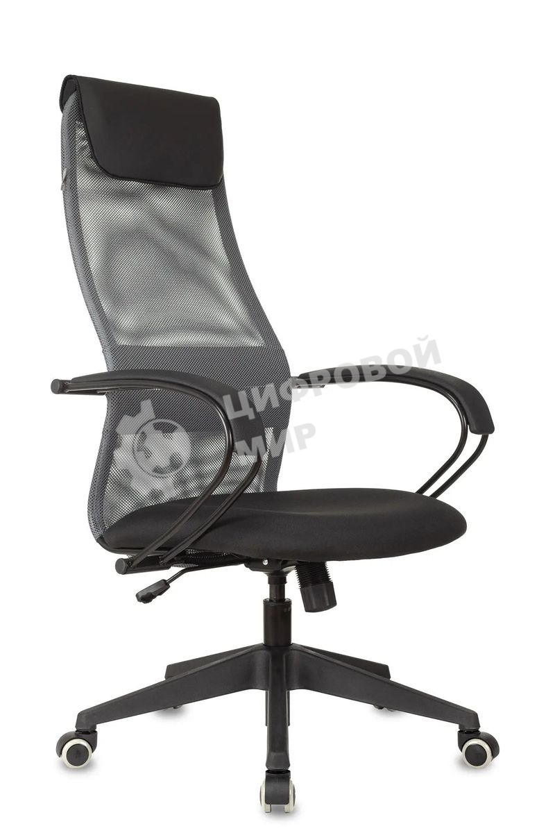 Кресло Бюрократ CH-607 TW-04 Neo Black темно-серый, сетка, подголовник