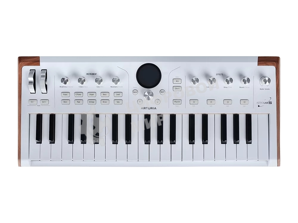 Сценическая клавиатура 230721 Arturia AstroLab 37 White Astrolab White 37 клавиш, полувзвешенная механика, 10 звуковых движков, вокодер, 10 кнопок пресетов, 4 макрорегулятора, MIDI-вход, USB-C и USB-A; аудио Bluetooth; WiFi, цвет белый