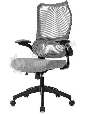 Кресло руководителя Бюрократ Sigma 1 серый, сетка/ткань, крестов. пластик