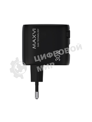Сетевое зарядное устройство Maxvi SFC-330GN Type-C\USB 30W PD QC3.0 черный