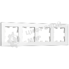 Рамка 4-местная IEK BRITE РУ-4-2-БрБ (BR-M42-G-K01) стекло белый