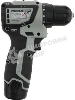 Дрель-шуруповерт ИНТЕРСКОЛ ДА-10/12В, 12 В, 1,5 Ач, 36 Нм, бесщеточный