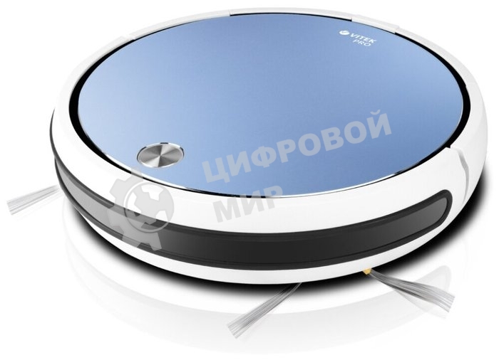 Робот-пылесос Vitek VT-1805 (MC) голубой/белый, 2500 мА·ч Li-Ion, уборка влажная/сухая, пылесборник контейнер 0.5 л