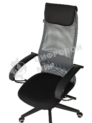 Кресло Бюрократ CH-607 TW-04 Neo Black темно-серый, сетка, подголовник