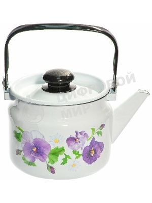 Чайник Лысьва 27104П2 Анютины глазки эмал. 2,0л