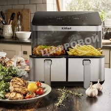 Аэрогриль Kitfort КТ-8110 2700Вт серебристый/черный