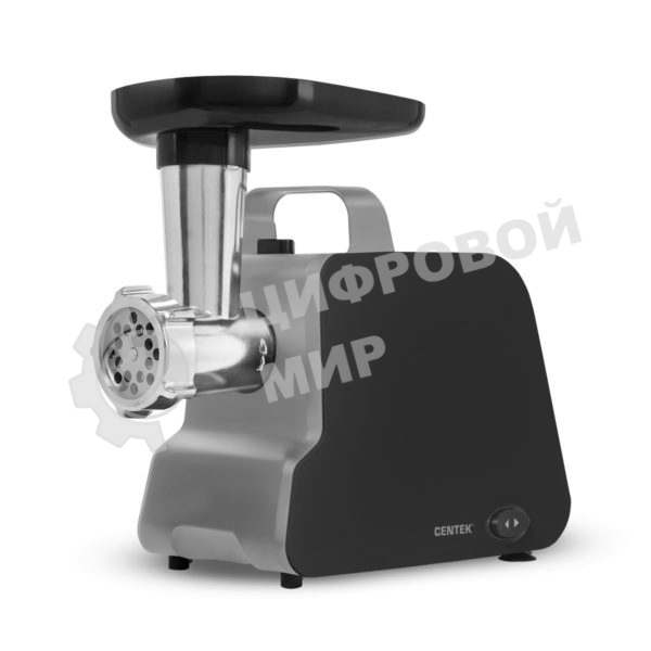 Мясорубка электрическая Centek CT-1603 черный, 2000 Вт, 2.0 кг/мин, реверс, защита от перегрузки, насадки - 4