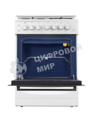 Плита комбинированная Maunfeld MGC60ECW04 белый, газовых конфорок 4 шт, духовка электрическая 65 л, 60 см x 88 см x 65 см