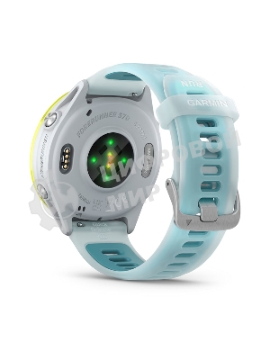 Умные часы Garmin Forerunner 570 белый, желный безель, бирюзовый ремешок 47мм