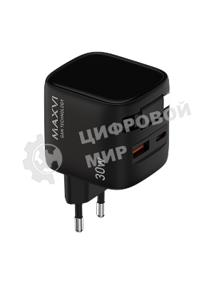 Сетевое зарядное устройство Maxvi SFC-330GN Type-C\USB 30W PD QC3.0 черный