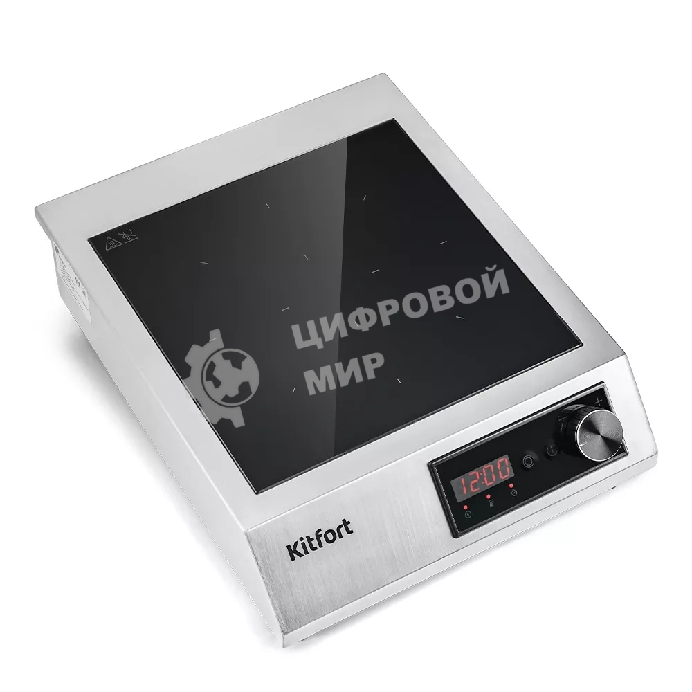 Плита настольная индукционная Kitfort КТ-142 серебристый/черный стеклокерамика (настольная)