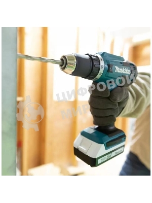 Дрель-шуруповерт Makita DF488D002, 18 В, 1,5 Ач, 42 Нм, щеточный