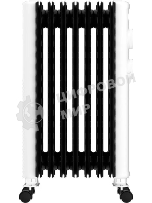 Обогреватель масляный Royal Clima Laggio Nero ROR-LN7-1500M, с терморегулятором, 1500Вт, 6 секций, 3 режима, белый/серый