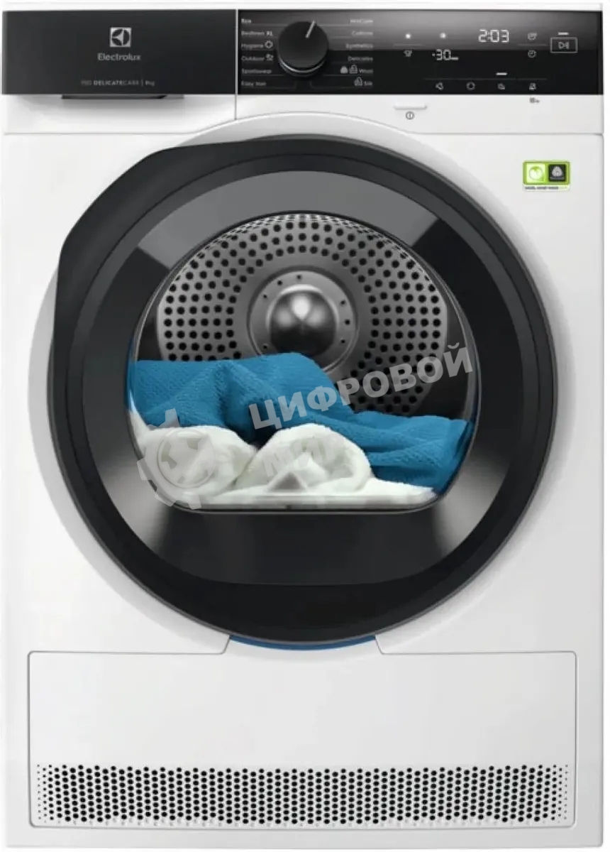 Сушильная машина Electrolux EW7D495UE белый, 9 кг, сушка - конденсационная (тепловой насос), программ - 12, 59.6 x 85 x 63.6 см (пан.англ.)