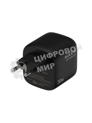 Сетевое зарядное устройство Maxvi SFC-330GN Type-C\USB 30W PD QC3.0 черный
