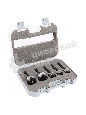 Набор сверл Форстнера 5 шт (15/20/25/30/35мм) Deli DH-MKK005-ED1 ограничитель глубины, пласт. кейс