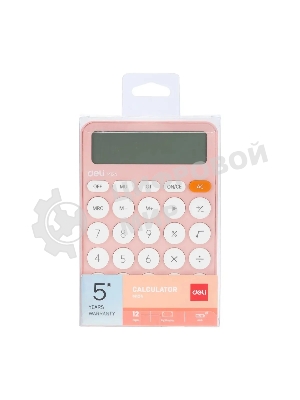 Калькулятор настольный Deli EM124PINK розовый 12-разр.