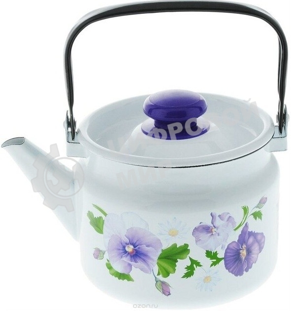 Чайник Лысьва 27104П2 Анютины глазки эмал. 2,0л