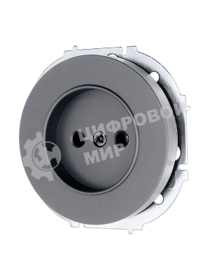 Розетка 1-м СП OSEN без заземл. ПБТ механизм серый матовый LEZARD 743-7488-121B