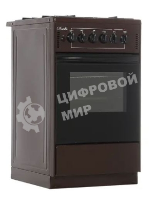 Плита комбинированная Лысьва ЭГ 401-2у коричневый, конфорок 4 шт, духовка 57 л, 50 см x 84 см x 60 см