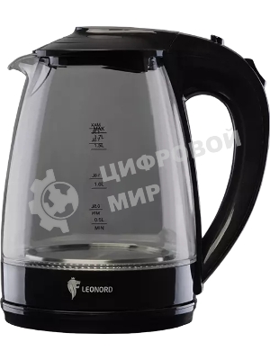 Чайник электрический LEONORD LE-1514 1,7 л, 2200 Вт, стекло/пластик, черный