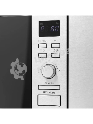 Микроволновая печь встраиваемая Hyundai HBW 2040 IX серебристый, 20 л, 800 Вт, переключатели - кнопки/поворотный механизм