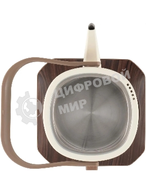 Чайник электрический Hyundai HYK-S2043 0,6 л, 1000 Вт, кремовый/коричневый