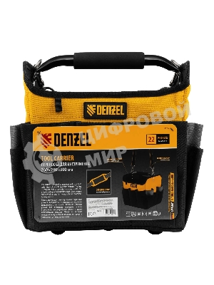 Переноска для инструмента Denzel 260х240х300 мм, 22 кармана, наплечный ремень