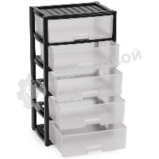 Комод Альтернатива М8764 Колорит 5 секций. широкий черный