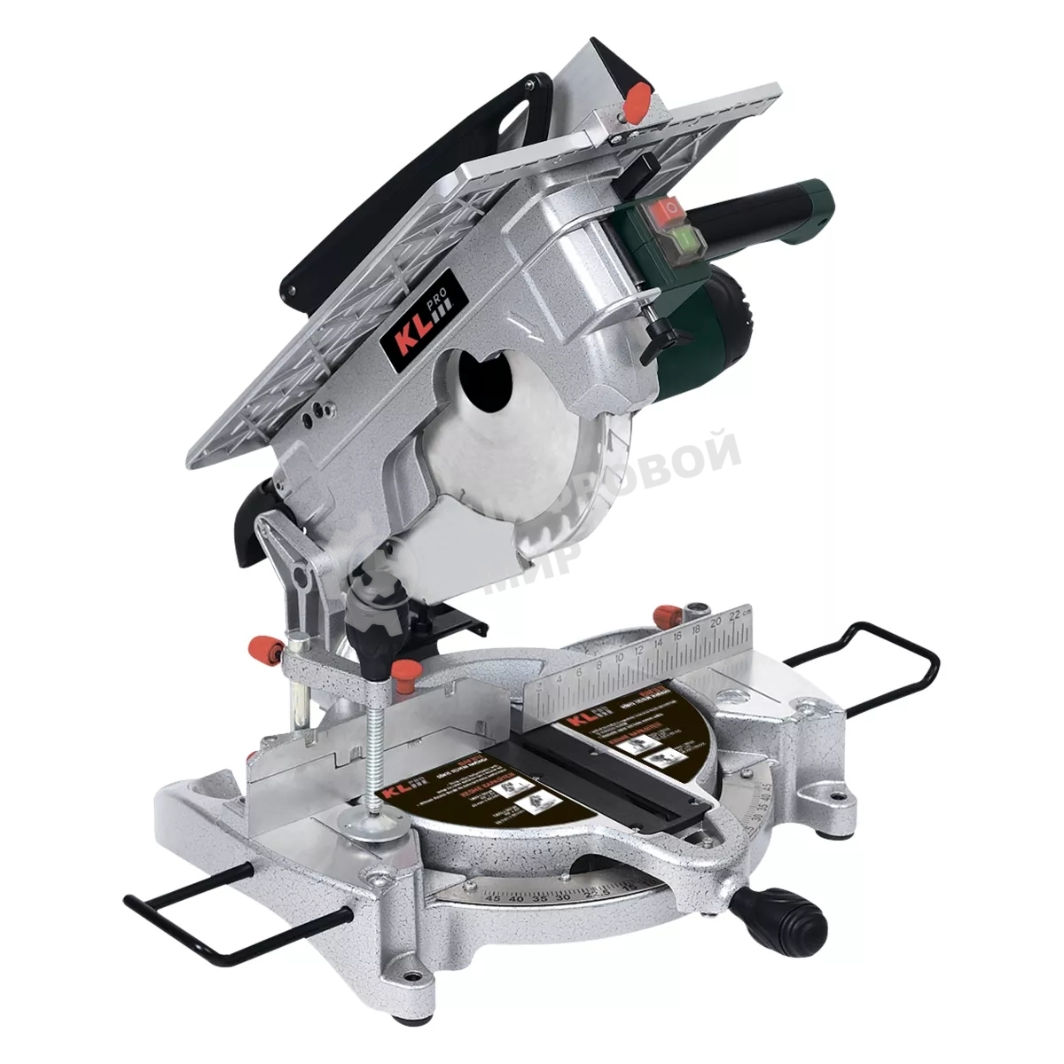 Профессиональная торцовочная пила KLPRO KLGK1512 (1900Вт, 4500об/мин, 255мм, диск по дереву в комплекте)