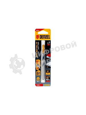 Сверло спиральное по металлу Denzel 7,0 x 109мм, Р6М5, Golden Tip, многогранная заточка