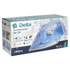 Утюг DELTA DL-154 голубой, 2400 Вт, 30 г/мин, 150 г/мин, 260 мл