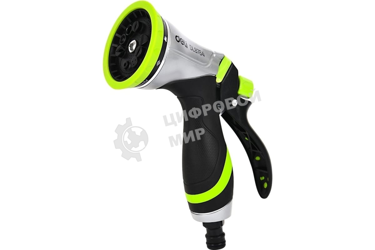 Пистолет-распылитель поливочный Deli DL8764 10 режимов распыления, диаметр шланга 3/4